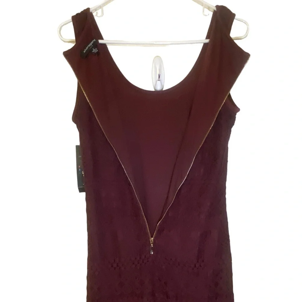 SHARAGANO oxblood cocktail dress women’s size 8 NWT
